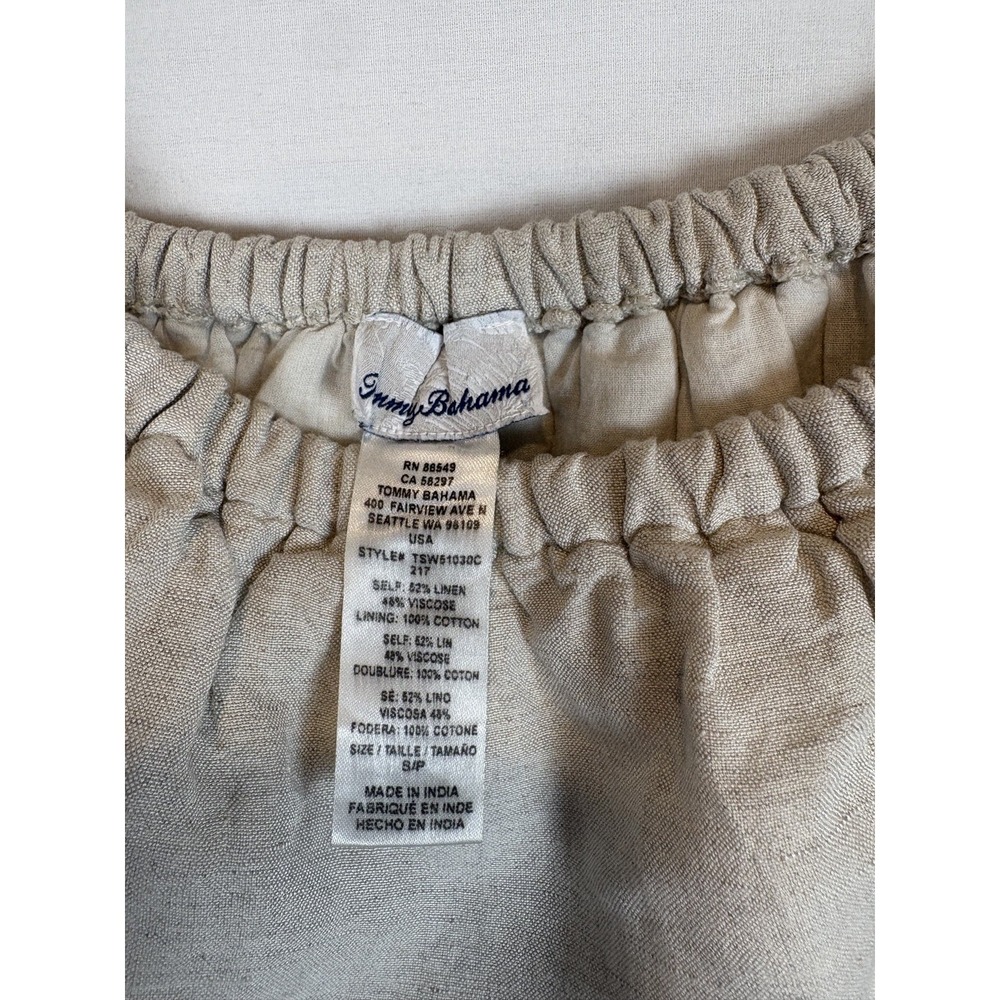 Tommy Bahama St. Lucia Linen Blend Off The Shoulder Dress Small Beige Tan - Picture 4 of 8